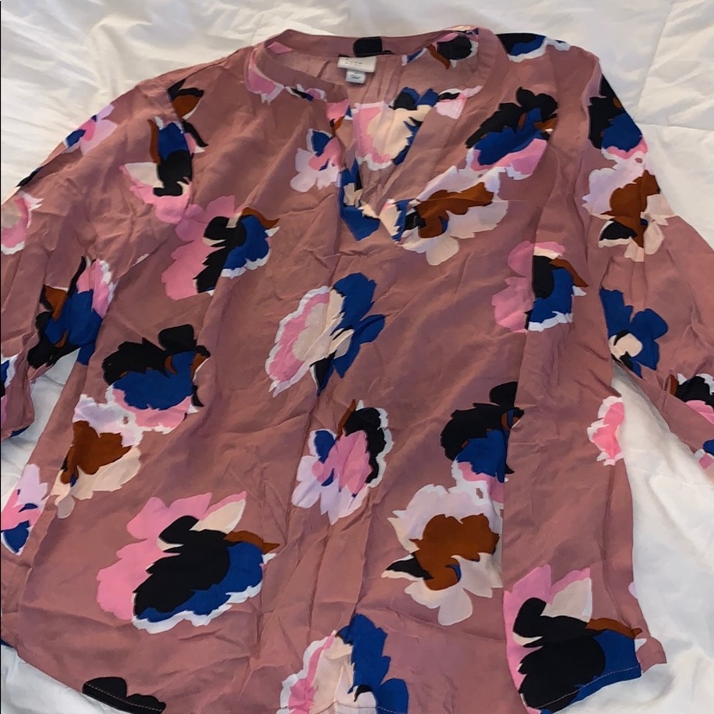 A New Day Floral Dusty Rose Pullover Blouse